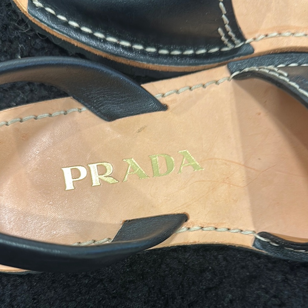 Prada Black Leather Sandals - Picture 2 of 5